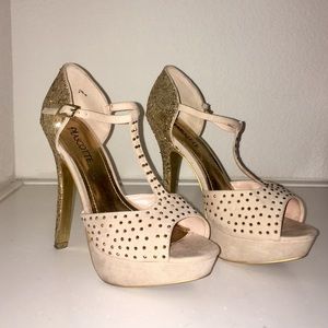 Mascotte Gold & Nude Heels